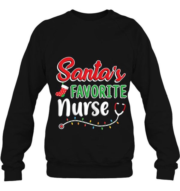 Santa’s Favorite Nurse Christmas Gift Shirt