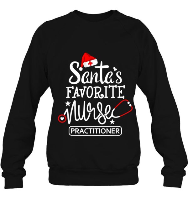 Santa’s Favorite Nurse Practitioner Christmas Np Rn Nursing Shirt