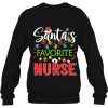 Santa’s Favorite Nurse Xmas Light Santa Hat Christmas Gift Sweatshirt