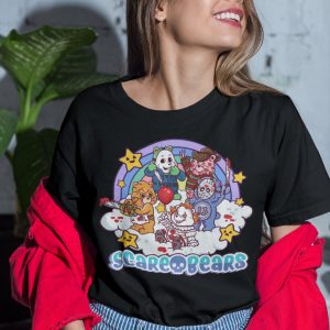 Scary Care Scare Bears Funny Halloween Horror Faces Vintage T-Shirt Scary Care Scare Bears Funny Halloween Horror Faces Vintage T-Shirt