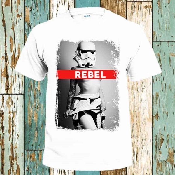 Sexy Stormtrooper Girl Star Rebel Resist Nude Darth Hotbox Wars Vader T-Shirt