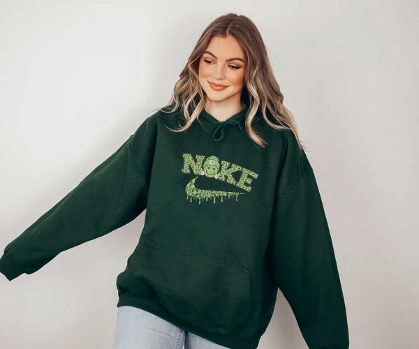 Smiley Face Patrick Day Embroidered Sweatshirt