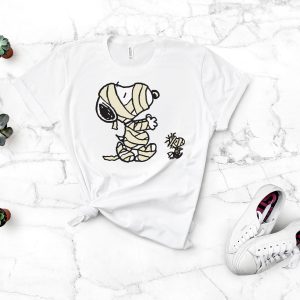 Snoopy And Woodstock Mummmy Trick Or Treat Shirt Halloween