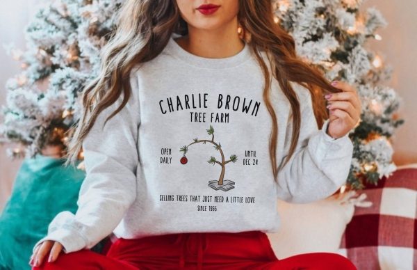 Snoopy Peanuts Charlie Brown Christmas Tree Sweatshirt