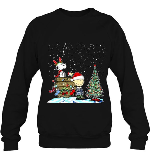 Snoopy Woodstock And Charlie Brown The Peanuts Movie Christmas Sweatshirt