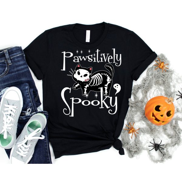 Spooky Black Cat Halloween Witch Oversized Shirt Comfort Colors