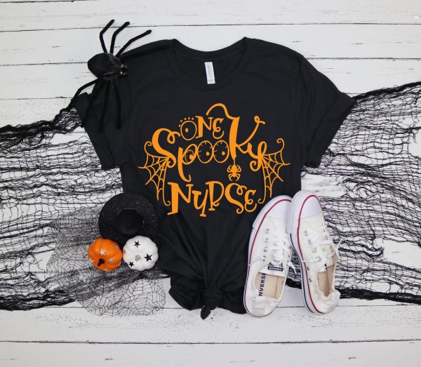 Spooky Nurse Halloween T-Shirt Plus Size