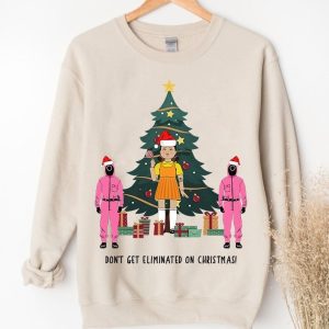 Squid Game Movie Doll Chrismas Tree Oversized Sweatshirt Comfort Colors