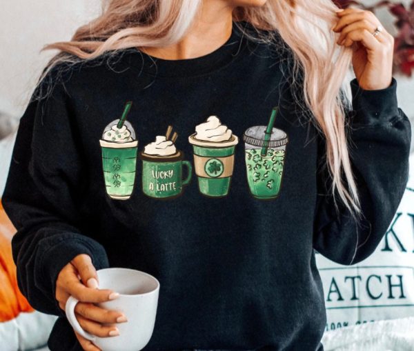 St Patricks Day Coffee Cozy Shamrock Sweatshirt