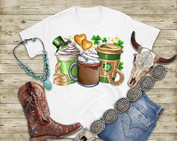 St. Patrick’s Day Coffee Lucky Shamrock Tee