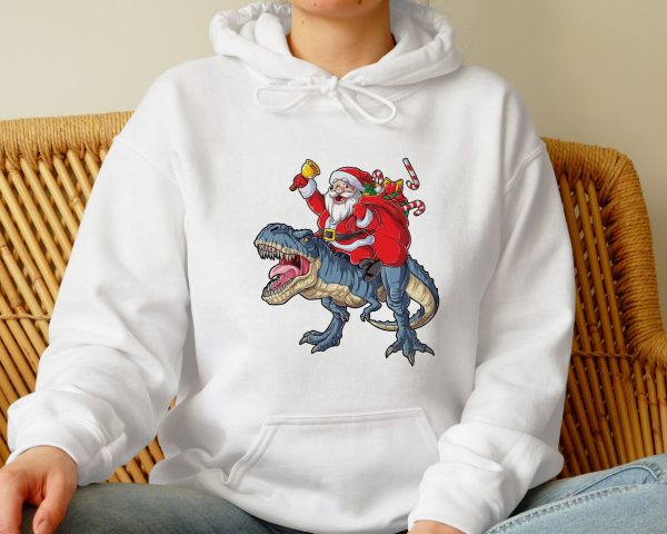 T-Rex Santa Dino Funny Sweatshirt For Kids