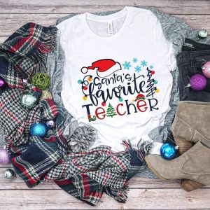 Teacher Christmas Santa&rsquo;s Favorite Gift T-Shirt