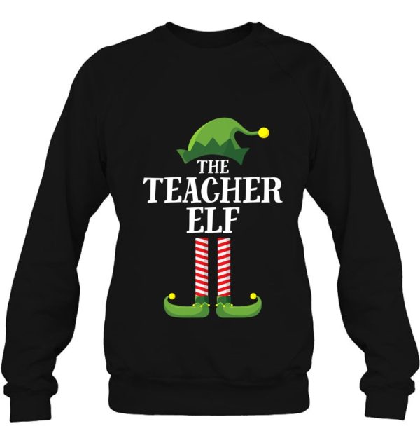 Teacher Elf Matching Family Group Christmas Party Pajama Sweatshirt