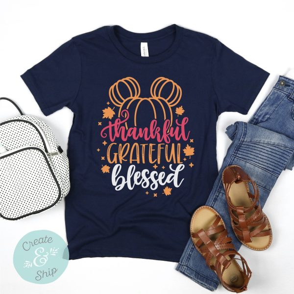 Thankful Grateful Blessed Disney Thanksgiving Shirt