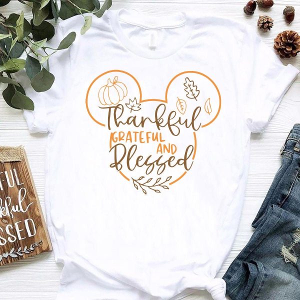 Thankful Grateful Blessed Shirt Disney Pumpkin