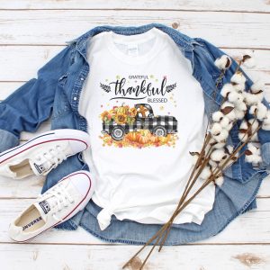 Thankful Plaid Truck Pumpkin Turkey Fall Thanksgiving Shirts