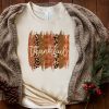 Thanksgiving Leopard Womens Thankful Fall Shirt