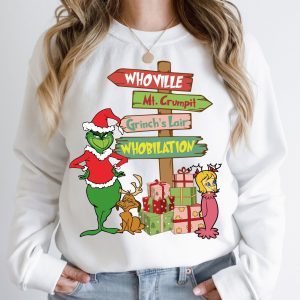 The Grinch Layered Whoville Mr Crumpit Grinch&rsquo;s Lair Whobilation Christmas Sweatshirt