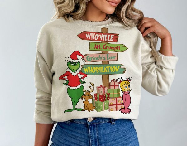 The Grinch Layered Whoville Mr Crumpit Grinch’s Lair Whobilation Christmas Sweatshirt