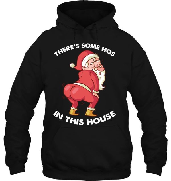 There’s Some Hos In This House Funny Christmas Santa Claus Hoodie