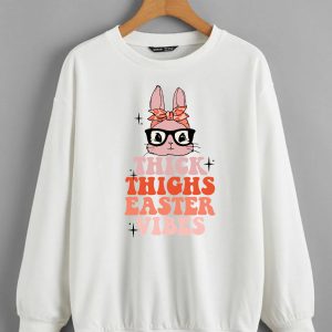 Thick Thighs Easter Vibes Happy Bunny Shirt 3