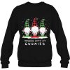 Three Gnome Christmas Costume Gifts Buffalo Plaid Sweatshirt