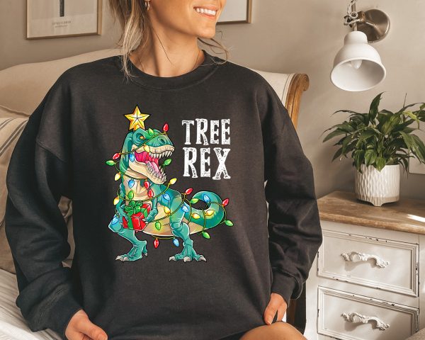 Tree Rex Christmas Sweatshirt For Men Women Kids