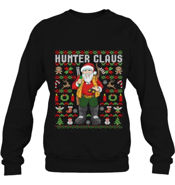 Ugly Christmas Hunter Hunting Forest Santa Claus Gift Sweatshirt