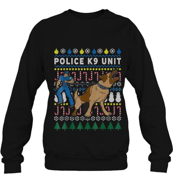 Ugly Christmas Police K9 Unit Holiday Sweater Sweatshirt