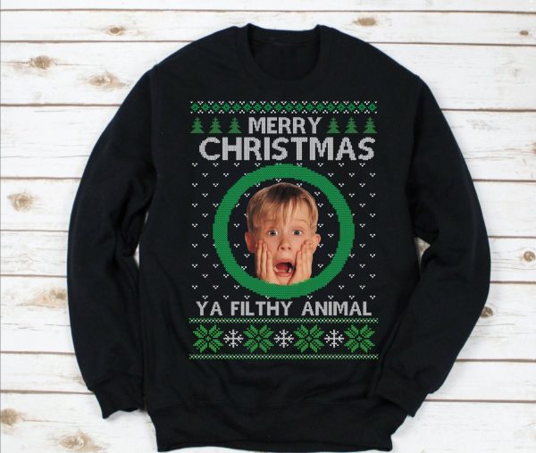 Ugly Sweater Home Alone Ya Filthy Animal Christmas Sweatshirt