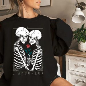 Valentine Halloween Skeleton Cute Valentines Day Gift Crewneck Sweatshirt