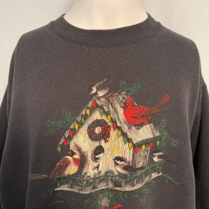Vintage 90s Christmas Birdhouse Crewneck Hoodie