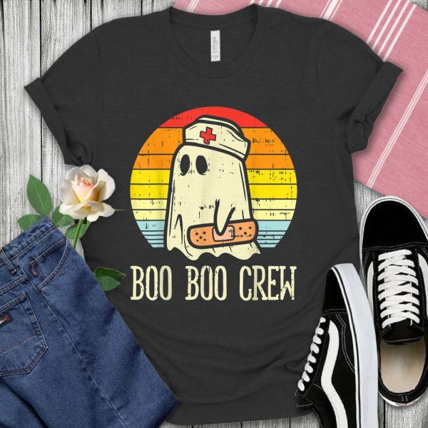 Vintage Nurse Halloween Boo Boo Crew T-Shirt