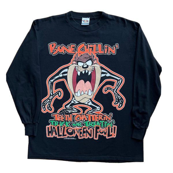 Vintage Taz Looney Tunes Halloween Bones Hoodie