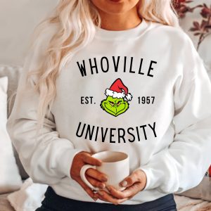 Whoville University The Grinch Christmas Crewneck Sweatshirt