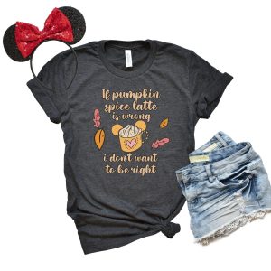 Womens Fall Pumpkin Spice Latte Disney Halloween Thanksgiving Shirt