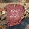 Womens Turkey Wine Thanksgiving Shirt