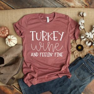 Womens Turkey Wine Thanksgiving Shirt