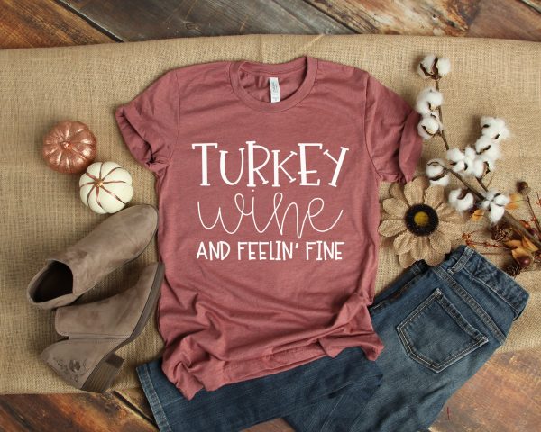 Womens Turkey Wine Thanksgiving Shirt
