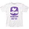 Woodstock Purple Logo Mens T Shirt White