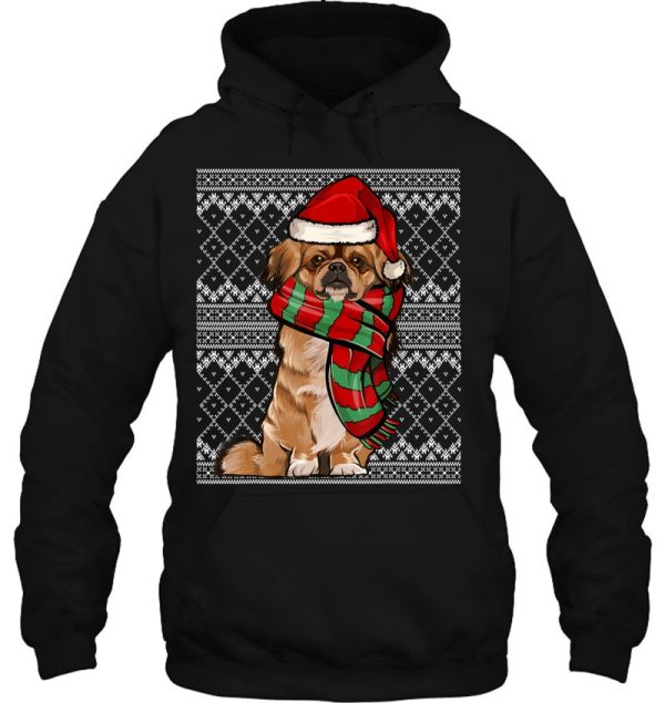 Xmas Pekingese Santa Claus Hat Ugly Christmas Hoodie