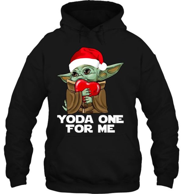 Yoda One For Me Baby Santa Hat Christmas Hoodie Shirt