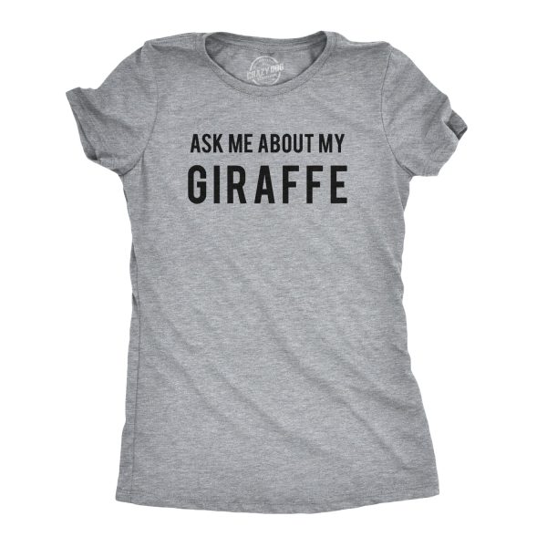 Women’s Ask Me About My Giraffe T Shirt Funny Costume Flip Up Shirt