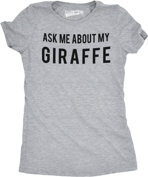 Women’s Ask Me About My Giraffe T Shirt Funny Costume Flip Up Shirt