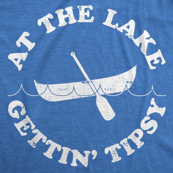 Womens At The Lake Gettin’ Tipsy Funny Shirts Hilarious Canoe Vintage Novelty T shirt