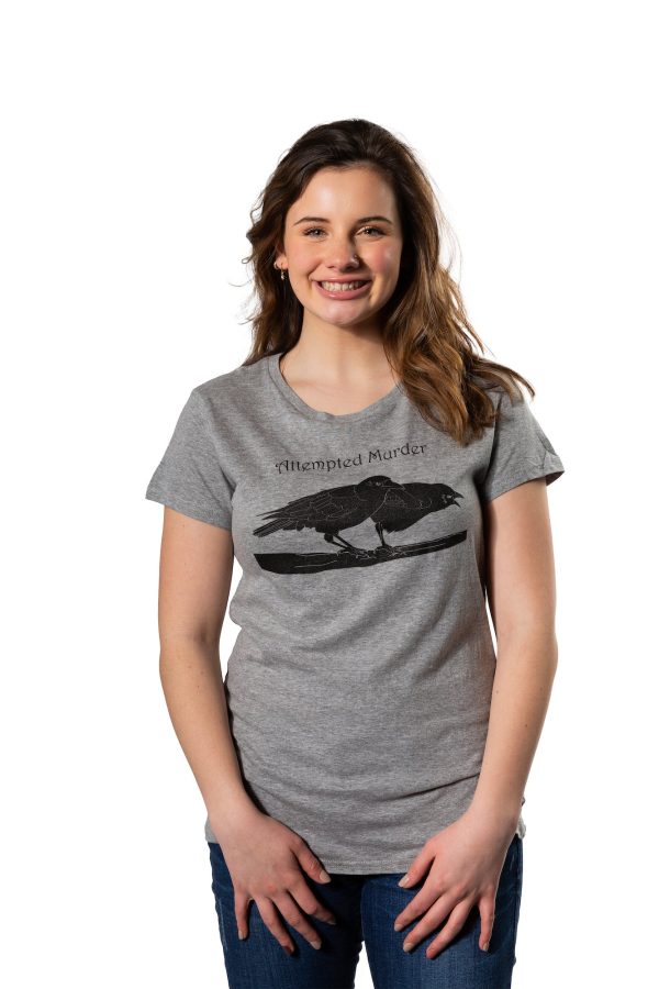 Women’s Attempted Murder T Shirt Funny Crow Shirt Birds Tee for Women