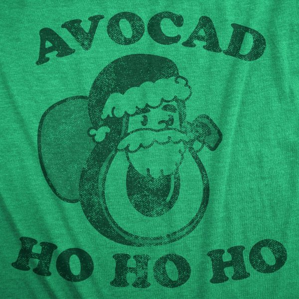 Womens Avocad Ho Ho Ho T Shirt Funny Xmas Avocado Santa Claus Tee For Ladies