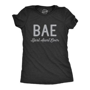 Womens BAE Best Aunt Ever Tshirt Funny Niece Nephew Family Vintage Novelty Tee