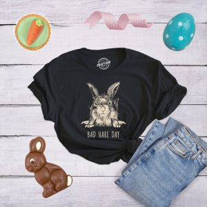 Womens Bad Hare Day T Shirt Funny Easter Hair Bunny Humor Joke Novelty Girls Tee 2