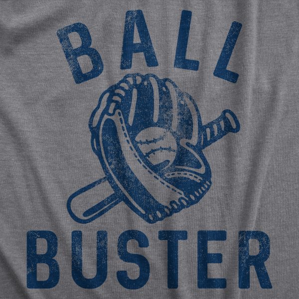 Womens Ball Buster T Shirt Funny Sarcastic Baseball Bat Joke Tee For Ladies